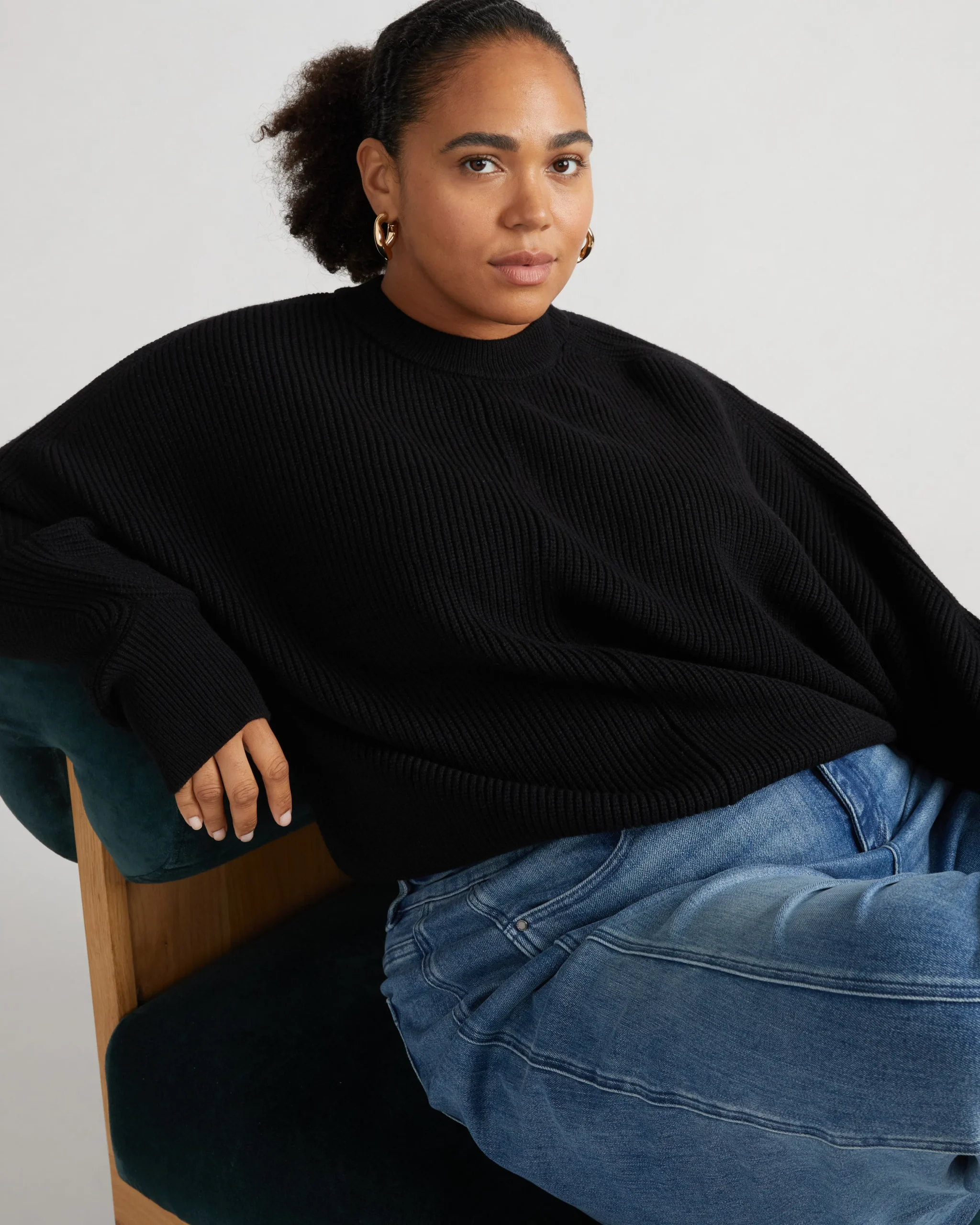 Better-Than-Wool Dolman Sweater Black