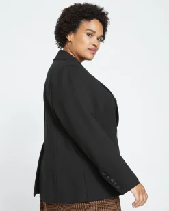 Bianca Double Breasted Ponte Blazer Black