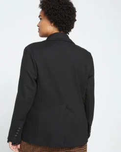 Bianca Double Breasted Ponte Blazer Black