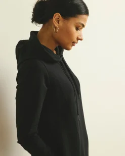Bree Hooded Sweatshirt Dress Black