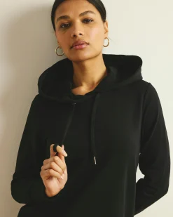 Bree Hooded Sweatshirt Dress Black