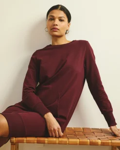 Bree Sweatshirt Dress Black Cherry