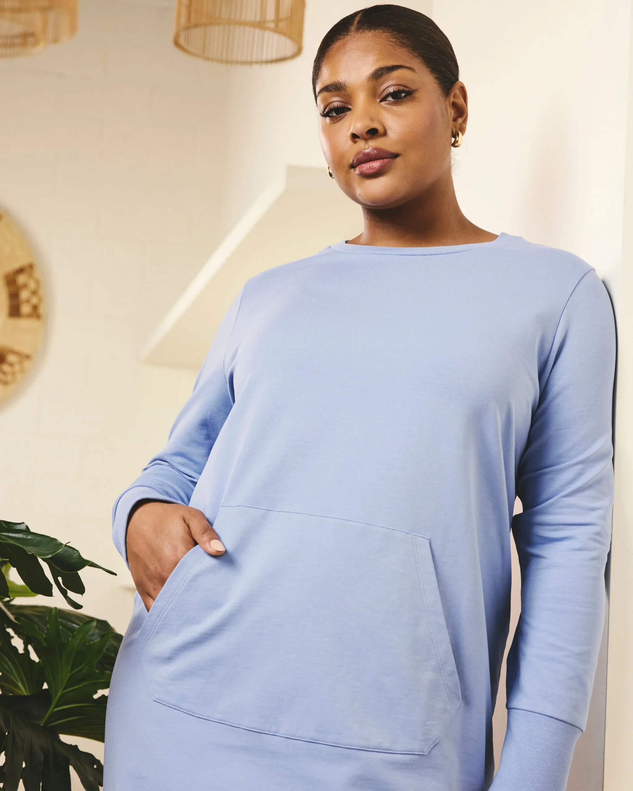 Bree Sweatshirt Dress Graceful Blue