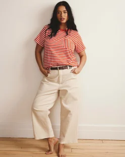 Breton Stripe Garcon Tee Coral Reef/White Stripe