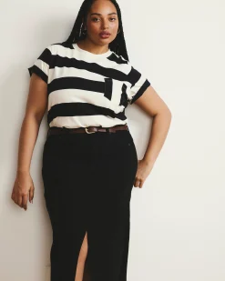 Breton Stripe Garcon Tee Ecru/Black Rugby Stripe
