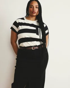 Breton Stripe Garcon Tee Ecru/Black Rugby Stripe