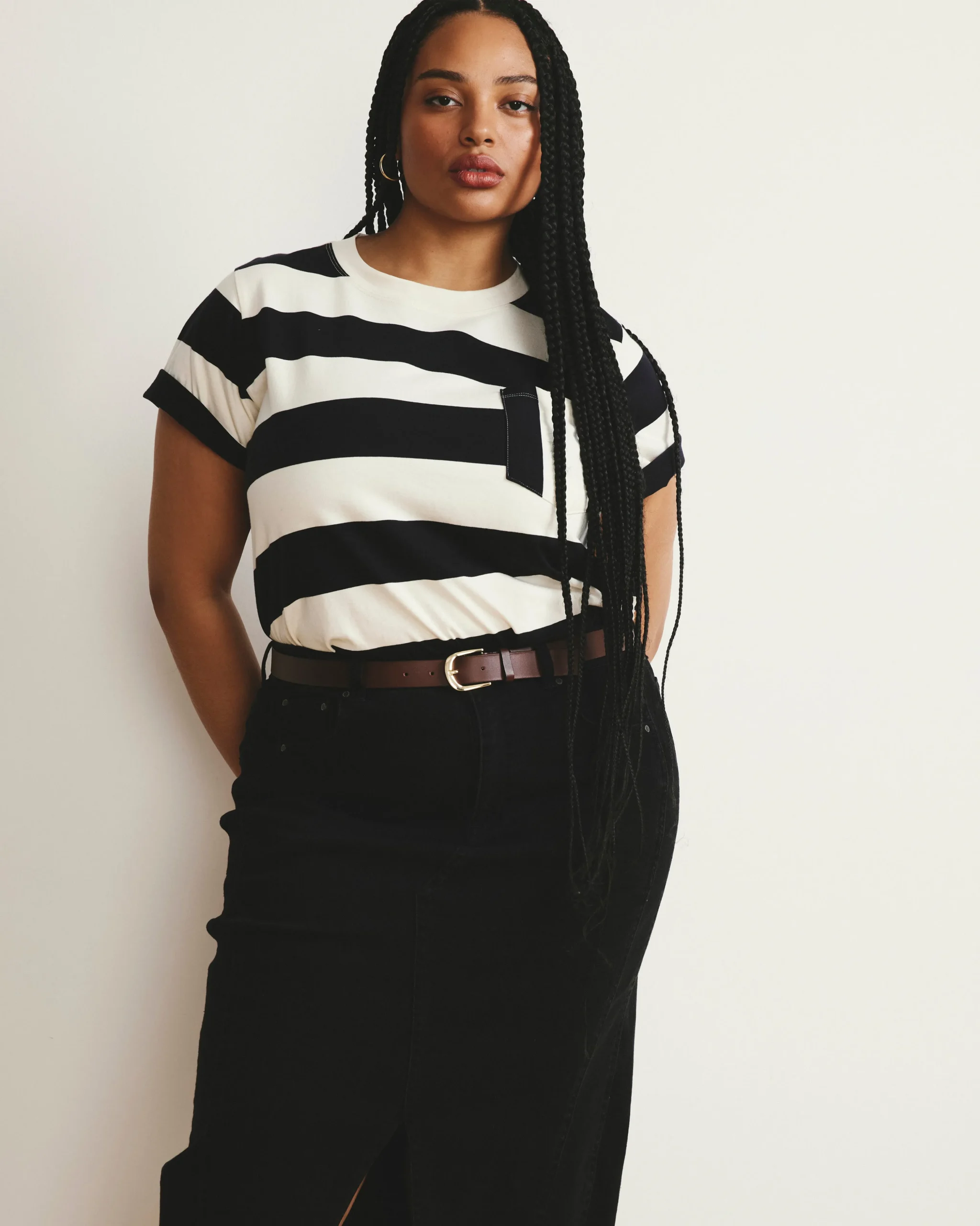 Breton Stripe Garcon Tee Ecru/Black Rugby Stripe