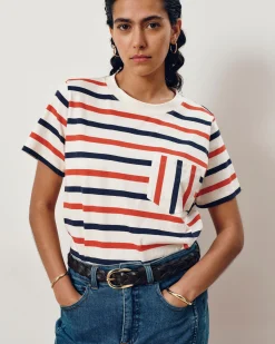 Breton Stripe Garcon Tee Red/White/Blue Stripe