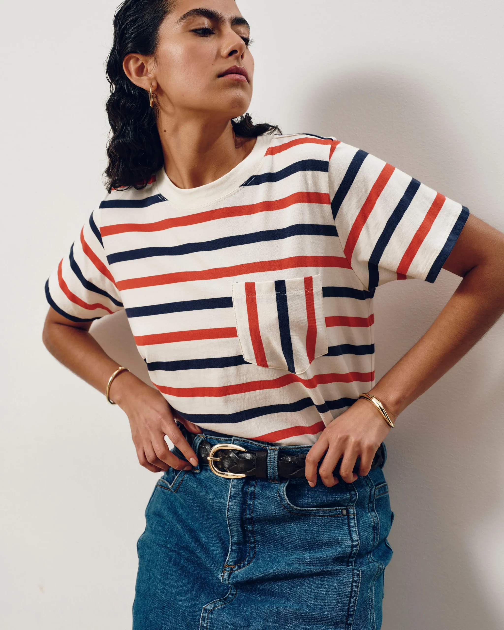 Breton Stripe Garcon Tee Red/White/Blue Stripe