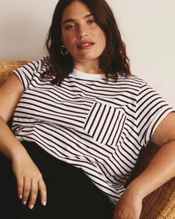Breton Stripe Garcon Tee White/Gamay Stripe