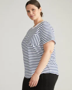 Breton Stripe Garcon Tee White/Cenote Stripe