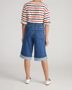 Briony Below the Knee Denim Shorts Union City Blue