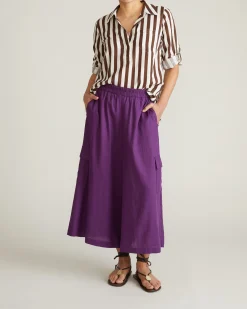 Button Back Linen Blend Polo Shirt Peppercorn Stripe