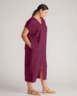 Cabana Linen Blend Kaftan Acai