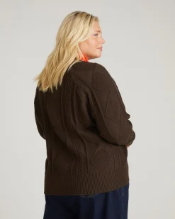 Cable Knit Cardigan Espresso