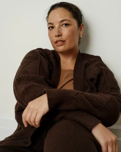 Cable Knit Cardigan Espresso