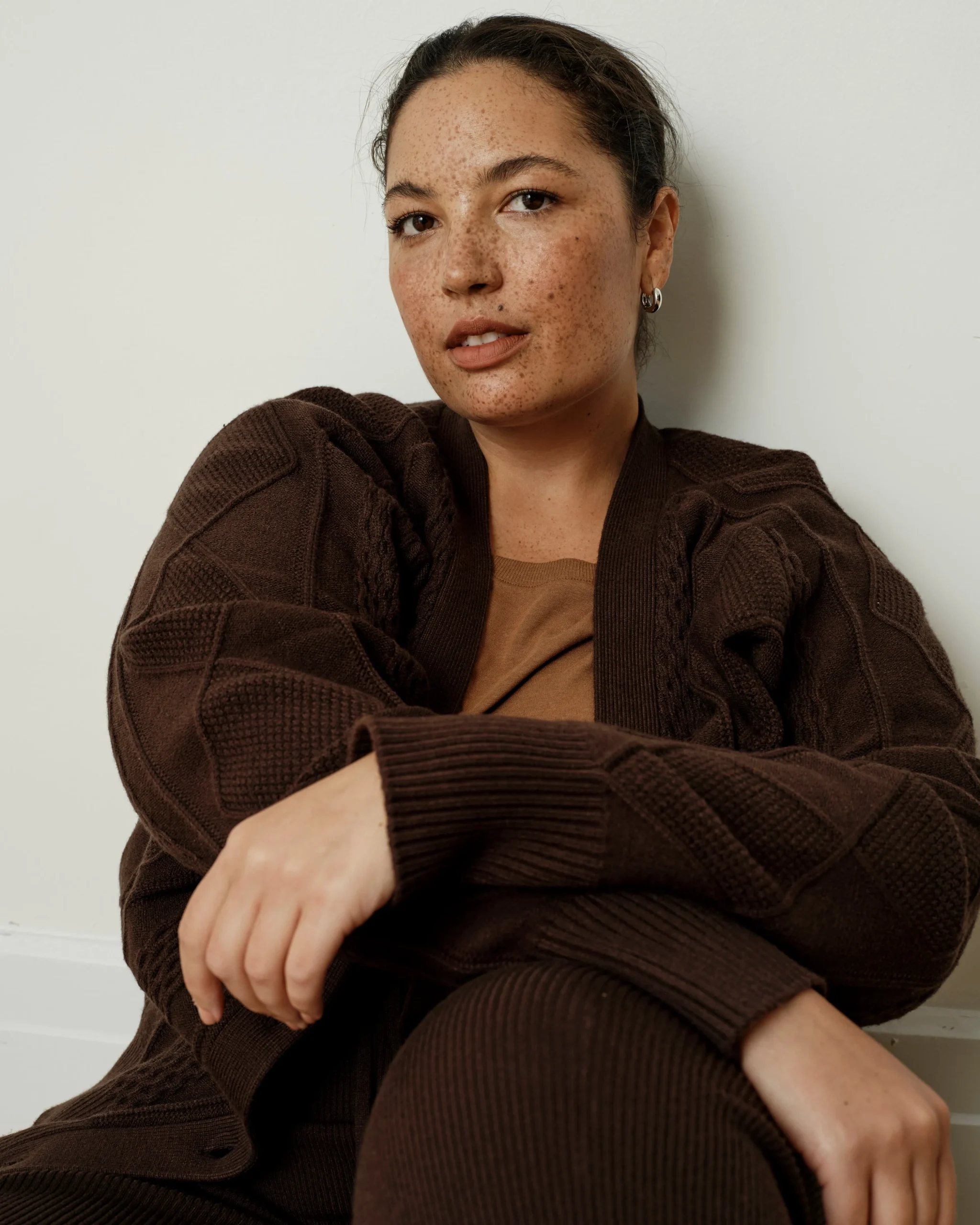 Cable Knit Cardigan Espresso
