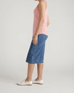 Cai High Neck Tank Portrait Pink/White Stripe