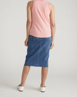 Cai High Neck Tank Portrait Pink/White Stripe