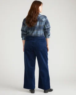 Camila Wide Leg Corduroy Pants Pageant Blue