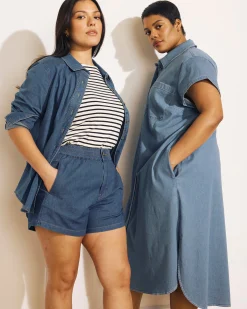 Capri Chambray Shorts Orion Blue