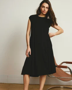 Capri Divine Jersey Flared Dress Black