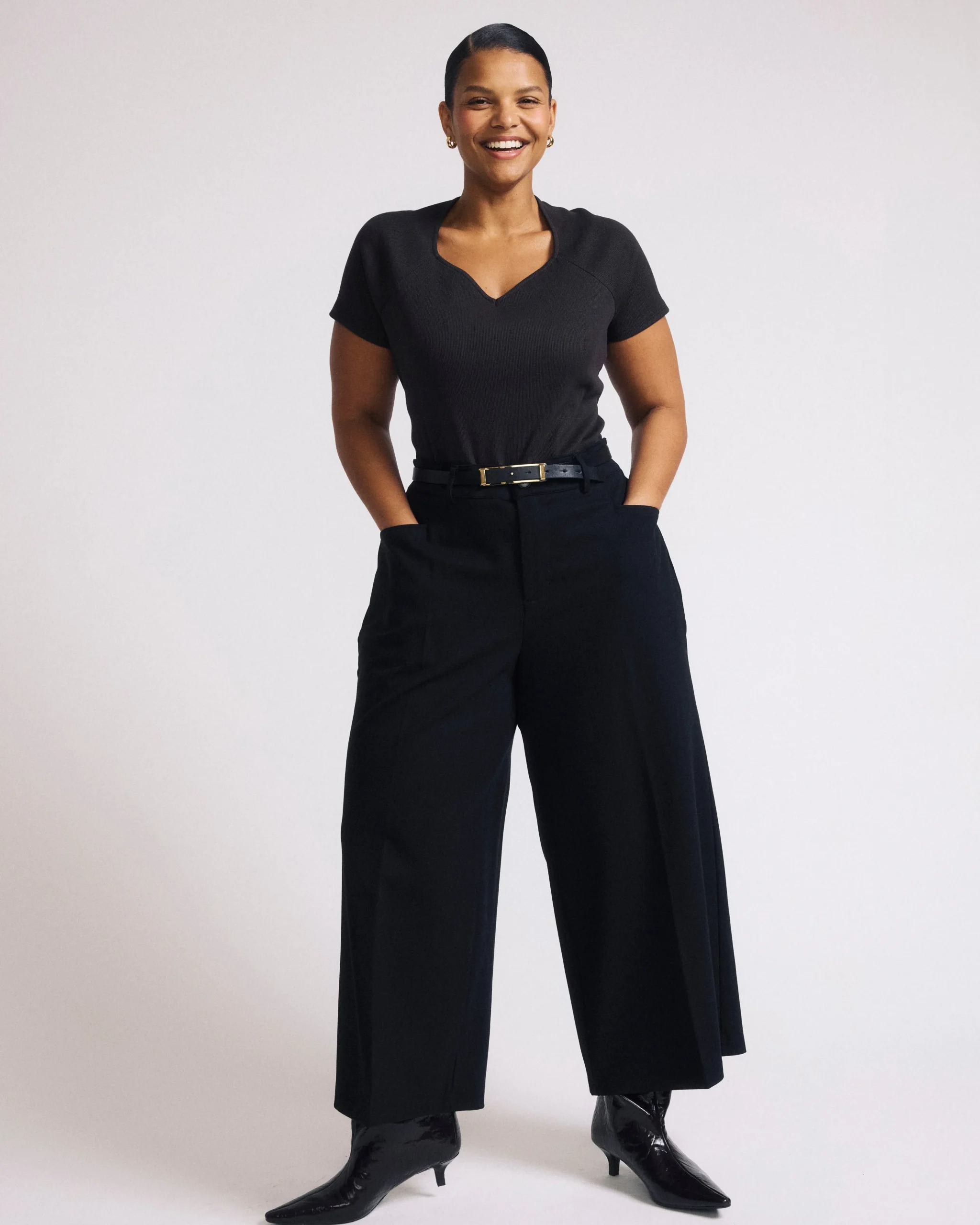 Carey Ribbed Sweetheart Tee Espresso