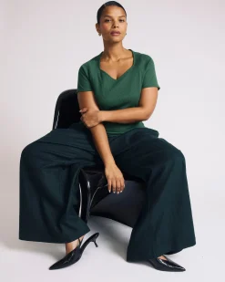 Carey Ribbed Sweetheart Tee Green Park