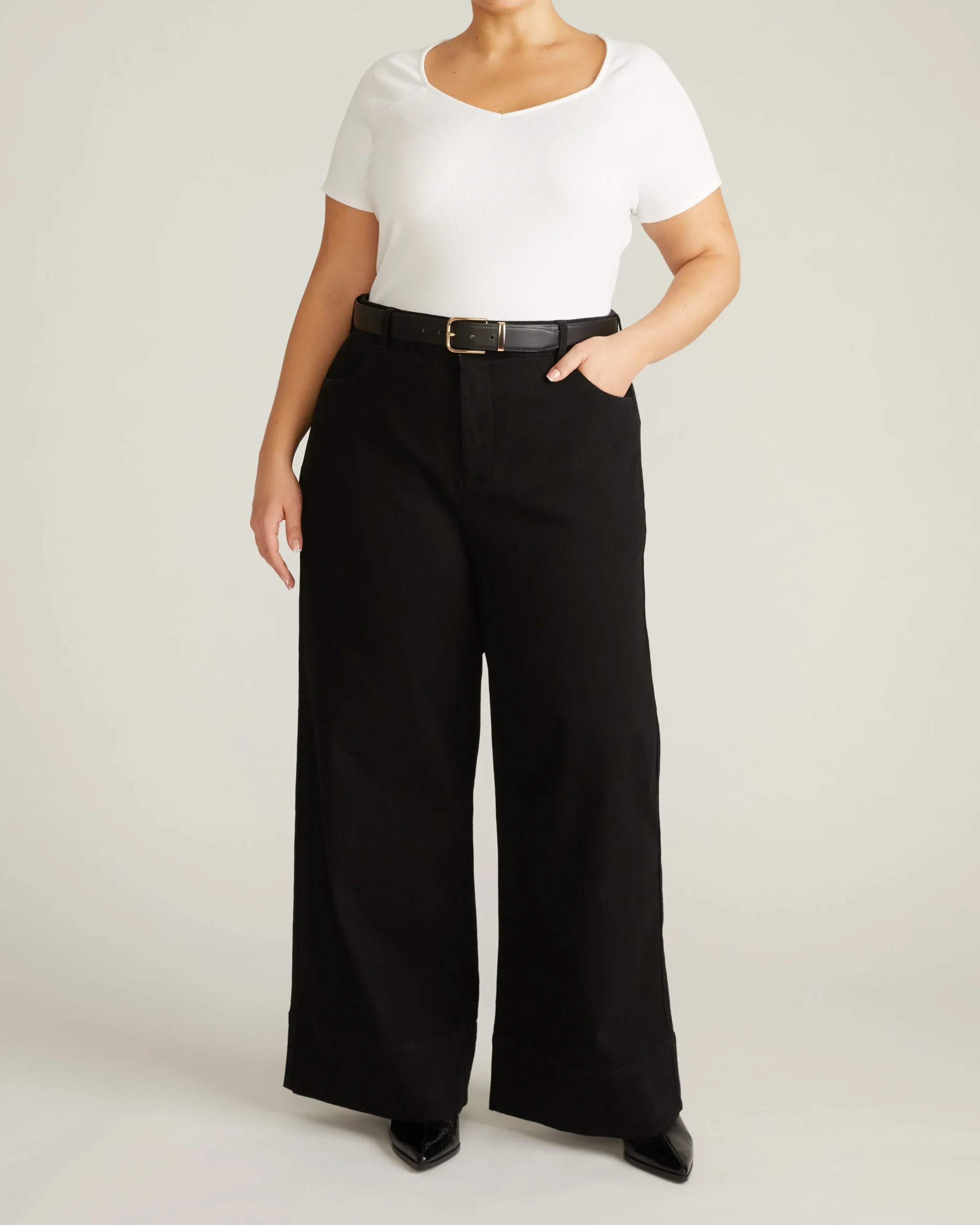 Carey Ribbed Sweetheart Tee White