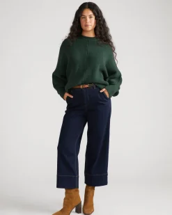 Carol High Rise Cropped Jeans Dark Indigo