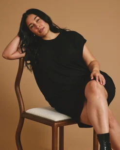 Carrea Relaxed Liquid Jersey Dress Black