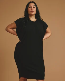Carrea Relaxed Liquid Jersey Dress Black