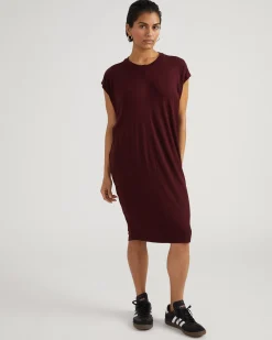 Carrea Relaxed Liquid Jersey Dress Black Cherry