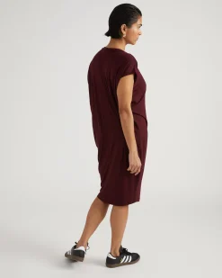 Carrea Relaxed Liquid Jersey Dress Black Cherry