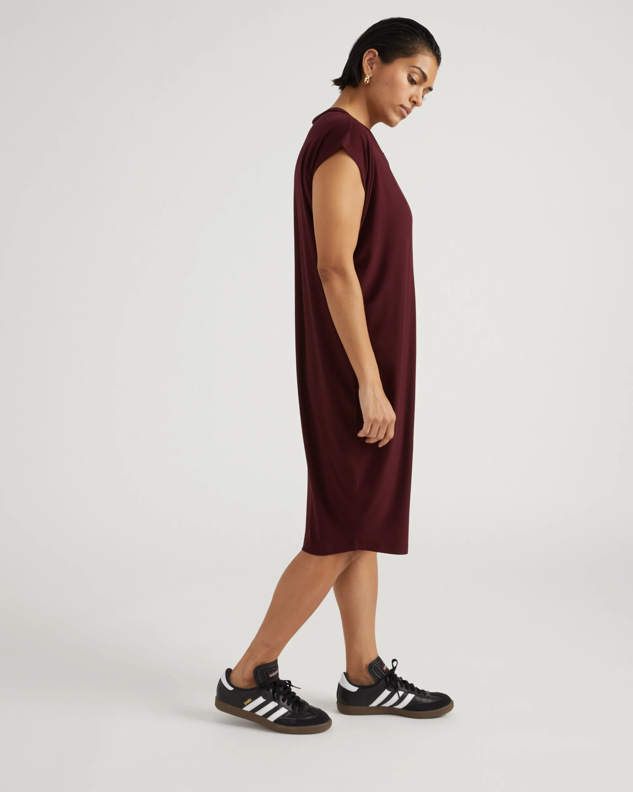 Carrea Relaxed Liquid Jersey Dress Black Cherry