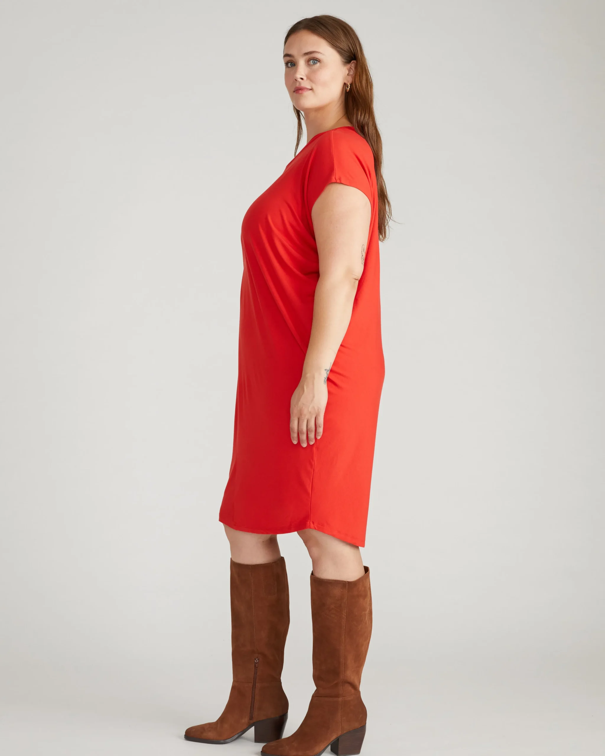Carrea Relaxed Liquid Jersey Dress Lipstick
