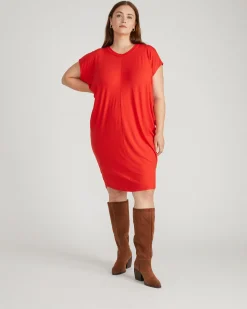 Carrea Relaxed Liquid Jersey Dress Lipstick