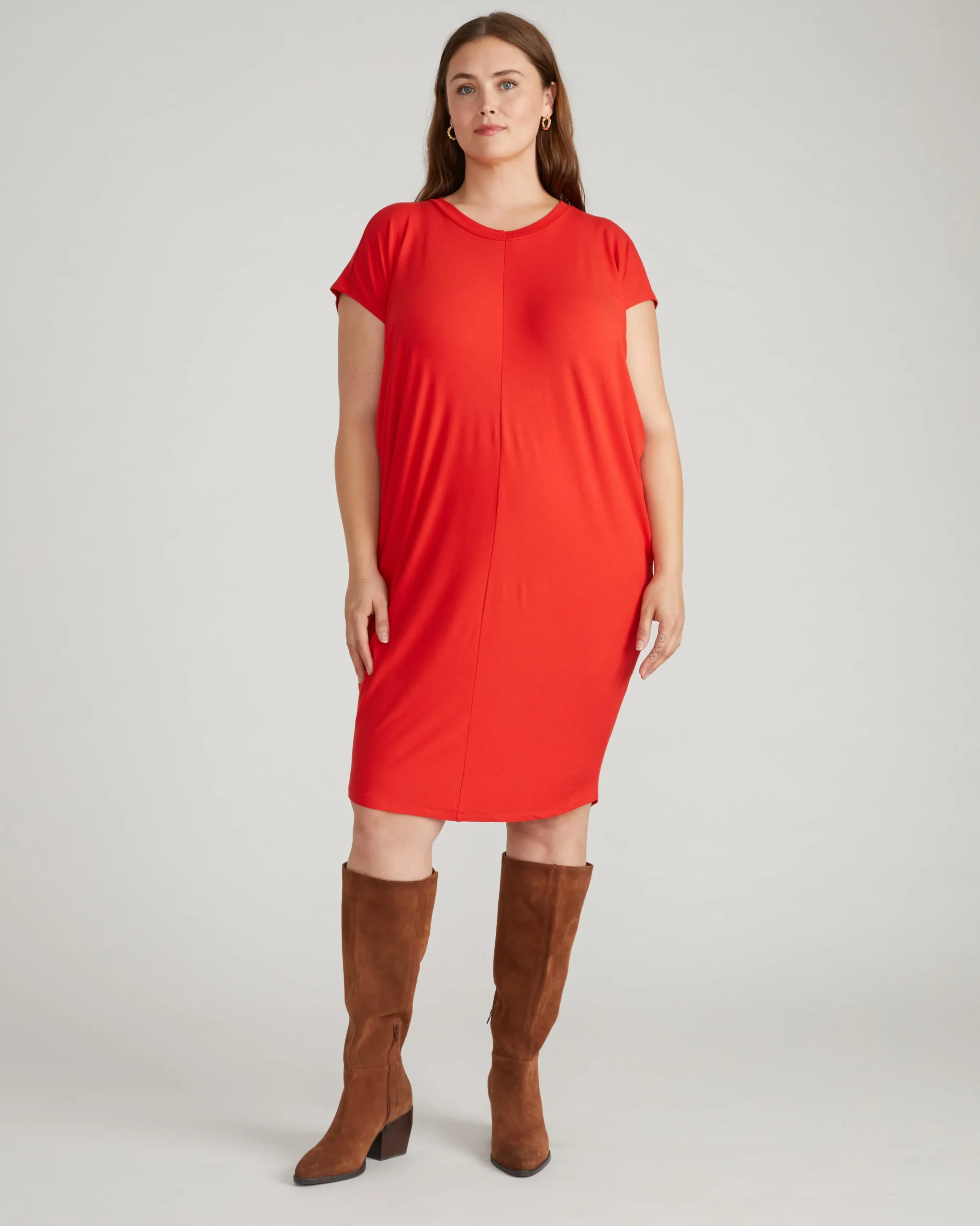 Carrea Relaxed Liquid Jersey Dress Lipstick