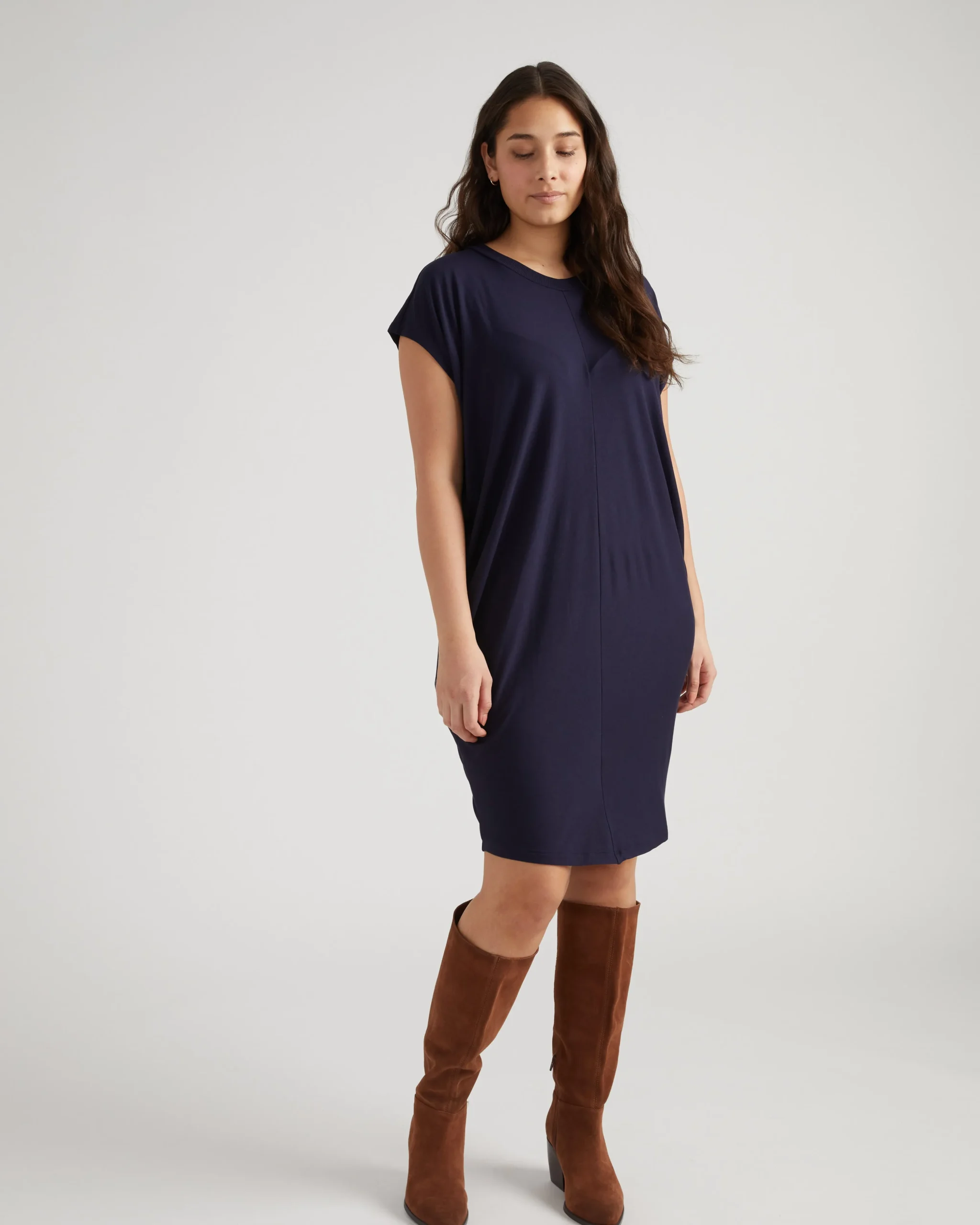 Carrea Relaxed Liquid Jersey Dress Midnight