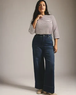 Carrie High Rise Wide Leg Jeans Naval Blue Wash