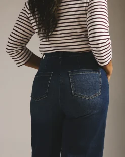 Carrie High Rise Wide Leg Jeans Naval Blue Wash