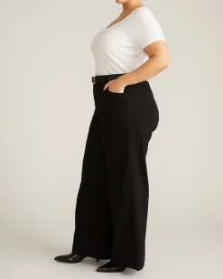 Carrie High Rise Wide Leg Jeans Jet Black