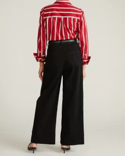 Carrie High Rise Wide Leg Jeans Jet Black