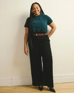 Carrie High Rise Wide Leg Jeans Jet Black