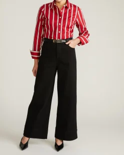 Carrie High Rise Wide Leg Jeans Jet Black
