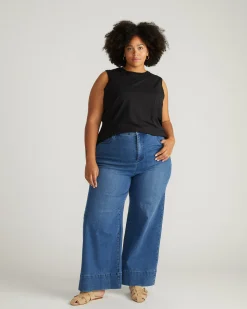 Carrie High Rise Wide Leg Jeans True Blue