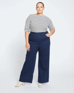 Carrie High Rise Wide Leg Jeans Dark Indigo