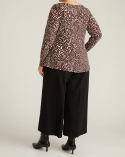 Cassandra Divine Jersey Top Brown/White Dot Print