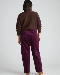 Cassidy High Rise Straight Corduroy Pants Gamay