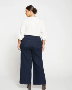 Charlie High Rise Sailor Jeans Dark Indigo